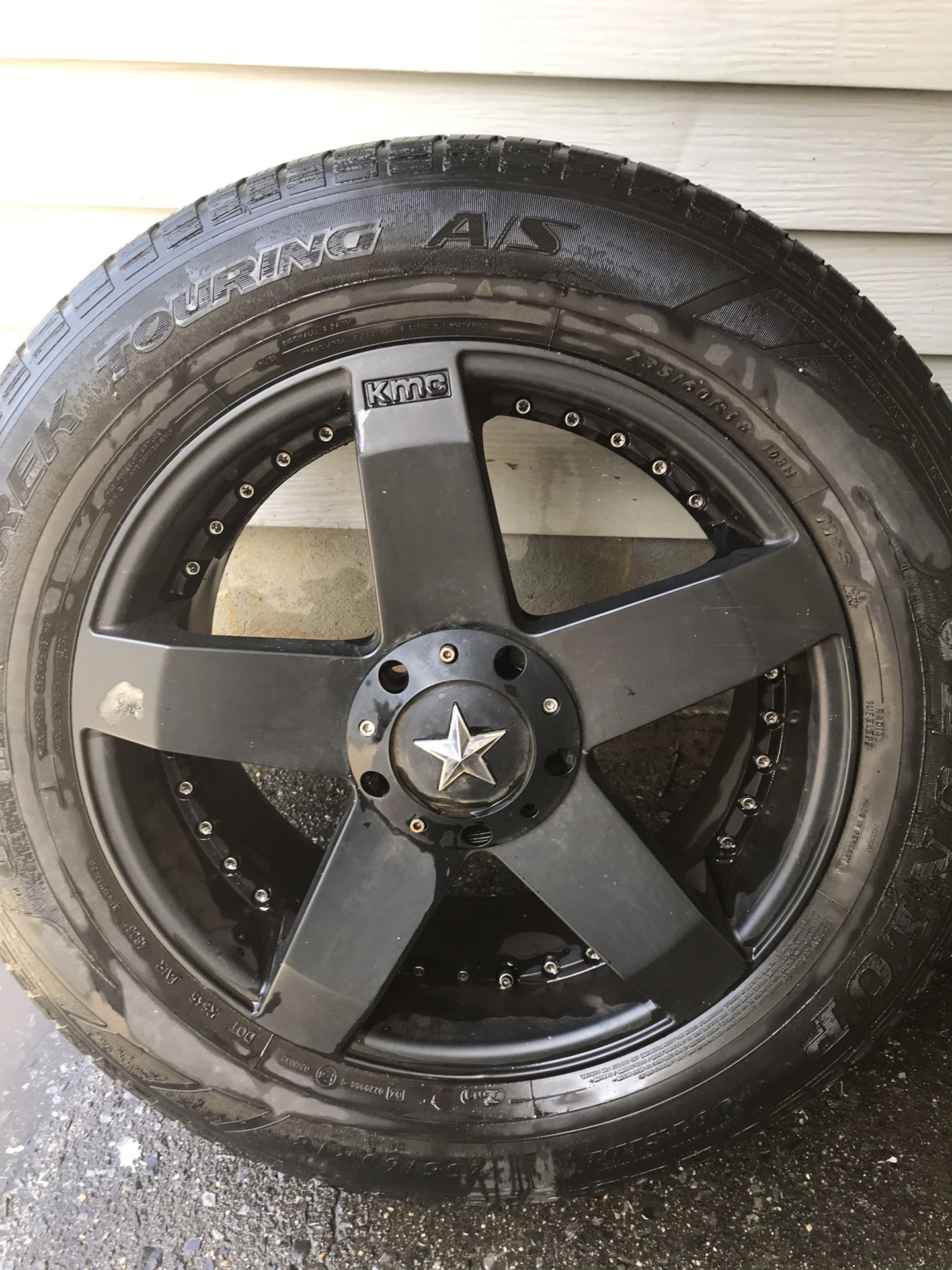 5 lug universal black rock star 18” rims (tires are no good)