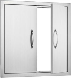 Double Outdoor Kitchen Door - Stainless Steel, 24x24 Inch