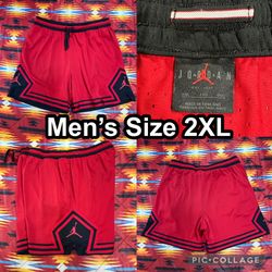 Jordan Sport Dri-FIT Diamond Shorts Red Black DH9075-687 Men’s Sz 2XL Inseam 6”