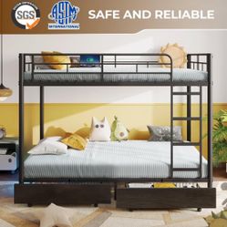 Full Size Bunk Bed with Storage