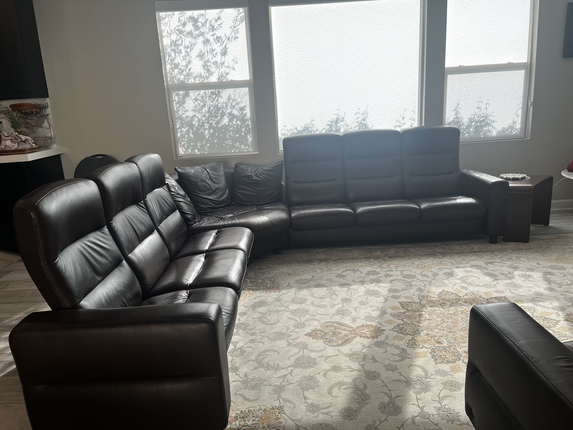 Stressless Wave 7 Seater Sectional Leather Sofa