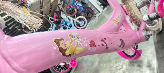 BIKE SALE!! Disney Princess 12" girl's Bike w/ magical Sound-Maker + training wheels -- PINK + WHITE