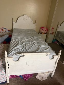 White Wood Twin Bed Frame