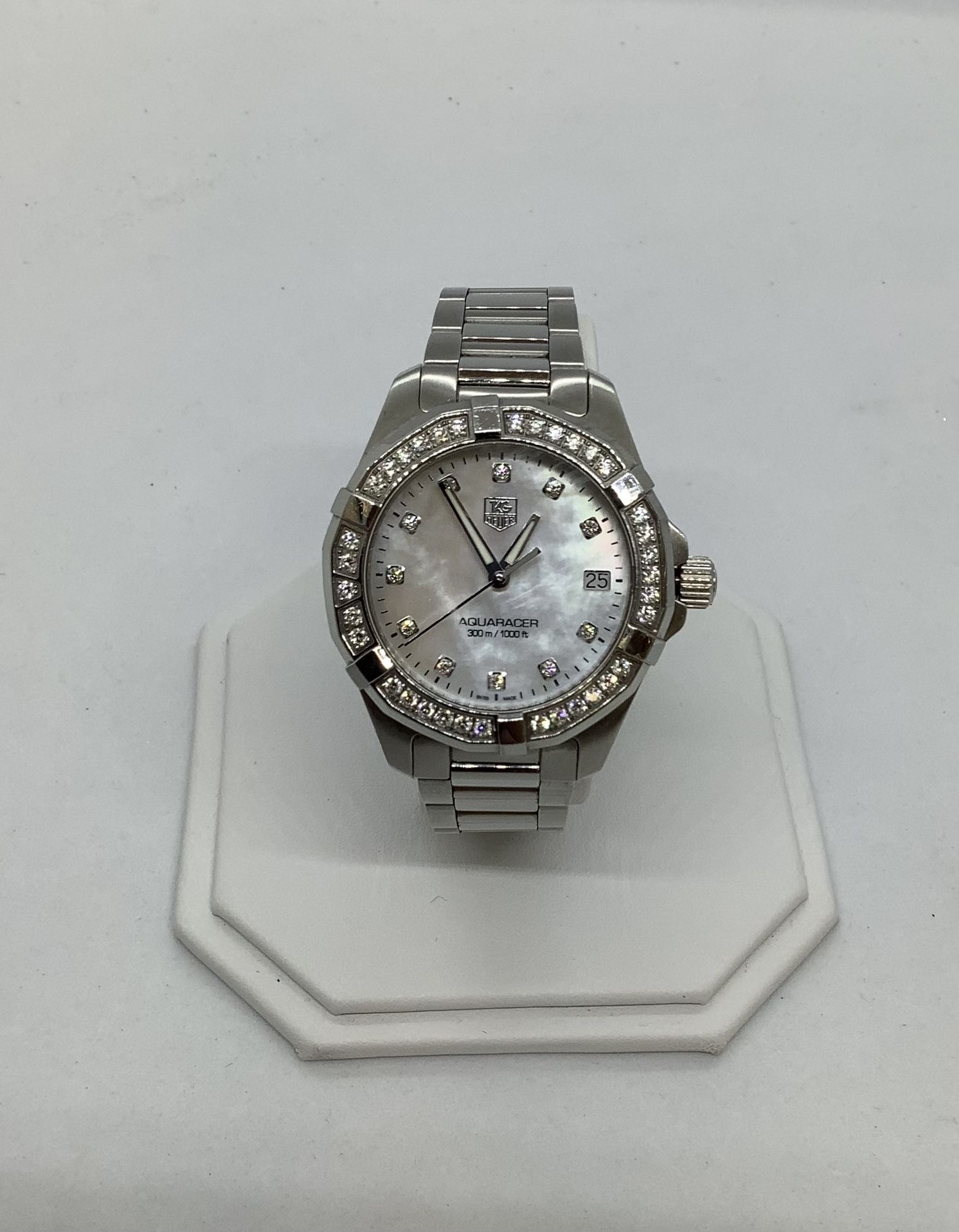 TAG HEUER AQUARACER DIAMOND WATCH LUXURY JEWERLY NECKLACES RINGS CHAINS PURSES AND MORE