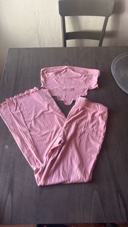 Pink tube top set w/ flare pants