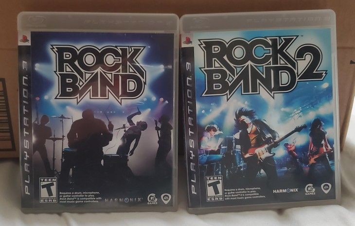 PS3 Rock Band 1 And 2 