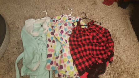 2 bath robes and 1 bath wrap