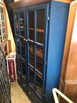 Blue cabinet book case
