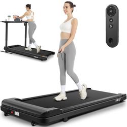  Walking Pad Treadmill with Remote Control, Electric Treadmill with LED Display, Under Desk Treadmill for Home Office Use, Black  