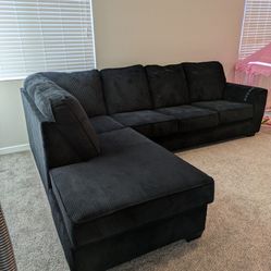 Black Corduroy Sectional Couch