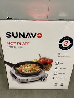 Sunavo Electric Single Burner Hot Plate 1500W Portable Countertop Cooktop