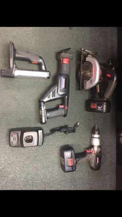 CRAFTSMAN 4-pc Tool Kit 19.2v Drill, Reciprocating Saw, Circular Saw, Flashlight, 2-Batteries and Charger!!