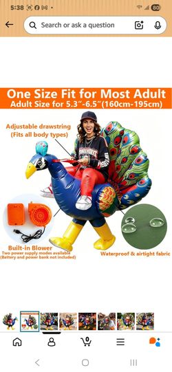 Inflatable peacock costume (new)