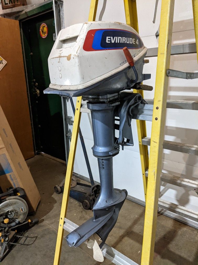 1976 Evinrude 4hp Outboard Boat Motor Ran Well Clean Vintage