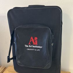 Art Portfolio Rolling Case 28” w/ Handle + Sketch Pad Art Institute