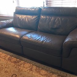 Top Grain Leather Power Sofa & Recliner