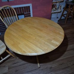 Hardwood Table With 2 Chairs