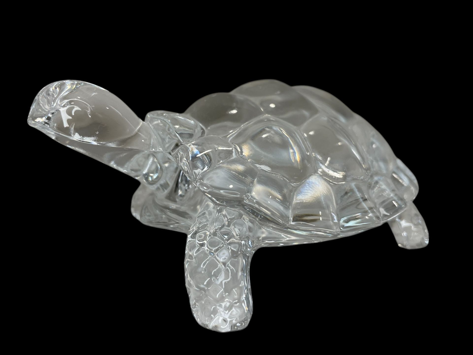Vintage Glass Tortoise Turtle Figurine Paperweight 4.5” x 3”