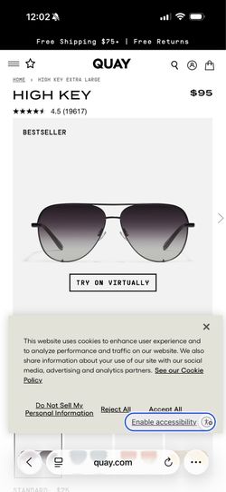 QUAY POLARIZED UNISEX SUNGLASSES HIGH KEY 126 BLACK