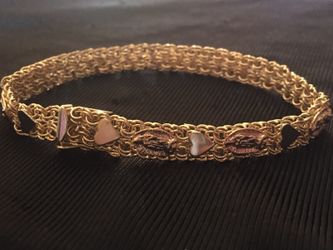 14k solid gold virgin Maria bracelet