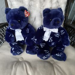 2- NEW YORK Yankees Stuffed TY Bears 2006 Buddy "Yankees Pride" 