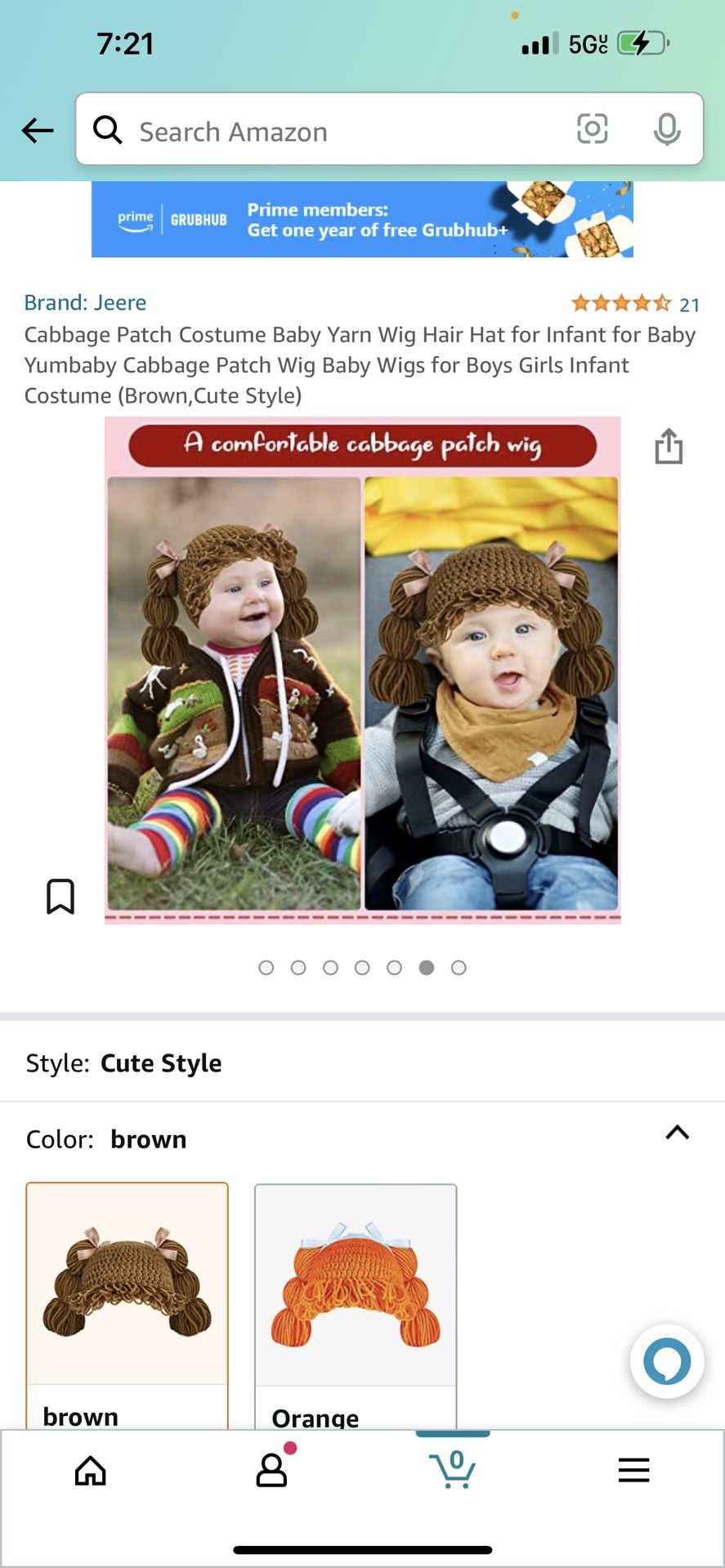 Cabbage Patch Costume Baby Yarn Wig Hair Hat for Infant for Baby Yumbaby Cabbage Patch Wig Baby Wigs for Boys Girls Infant Costume (Brown,Cute Style)