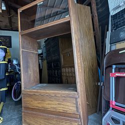 OAK MEDIA CABINET Brown