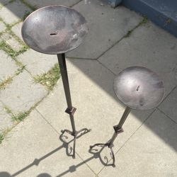 Set of 2 Metal Candle Holders