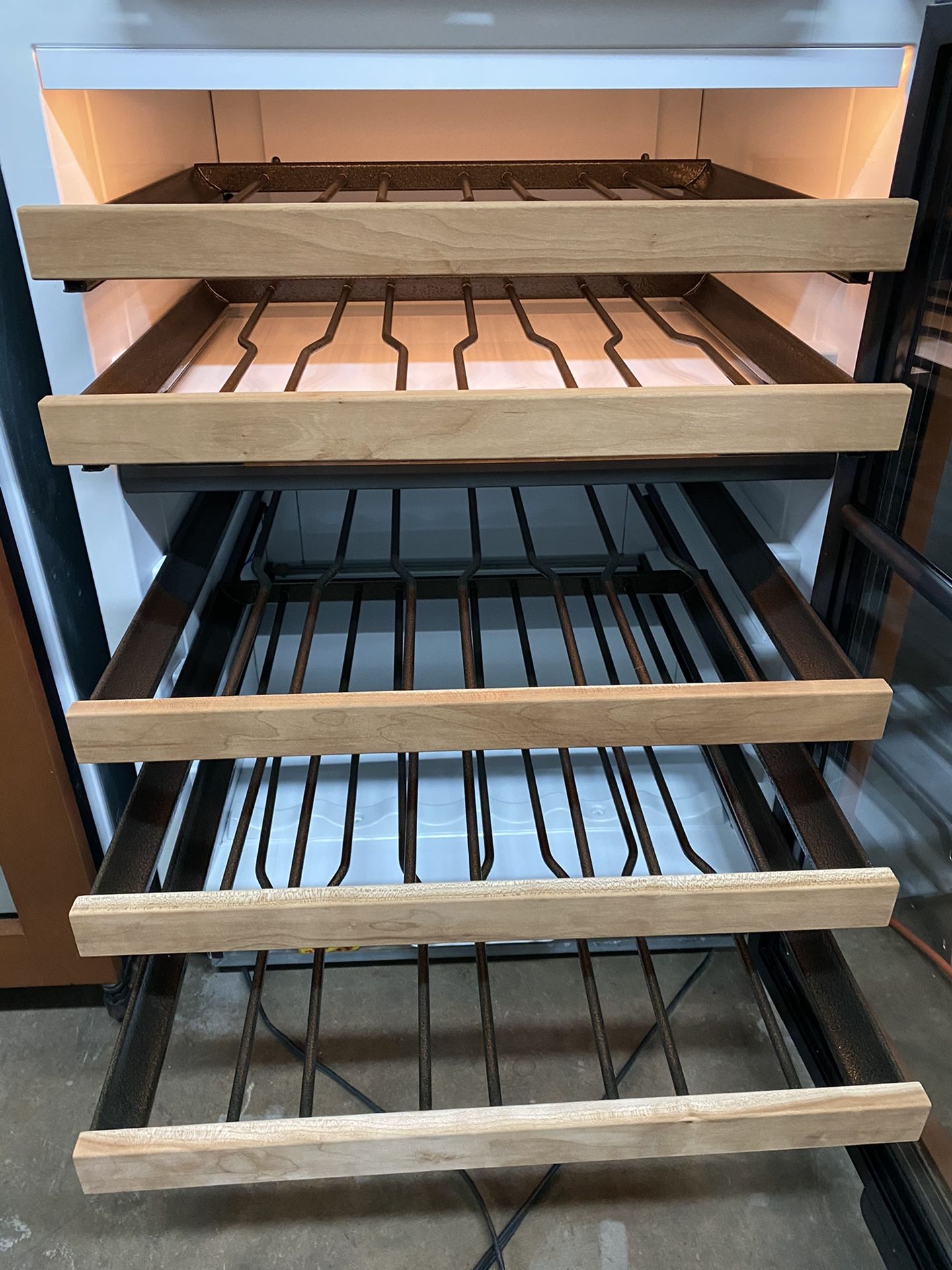 Sub zero 424 wood paneled wine fridge 80 bottle each 2 available. dual
