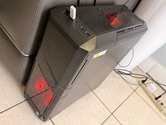 Gaming Desktop PC Tower with Red LED Fans