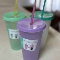 Tumblers With Straws X3