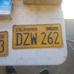 Licences Plate, 1956 California