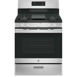 GE 30 in. Gas Range in Stainless Steel with Griddle