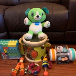 Multicolor Musical Instrument Toy Drum Set for Kids, Blocks, plush and  Count & Groove Bouncy Barbell 