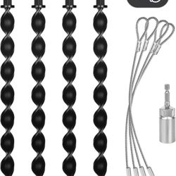 Phatrip 16.5" Trampoline Ground Anchor, 4 Pk w Steel Wire Ropes & Drill Adapter