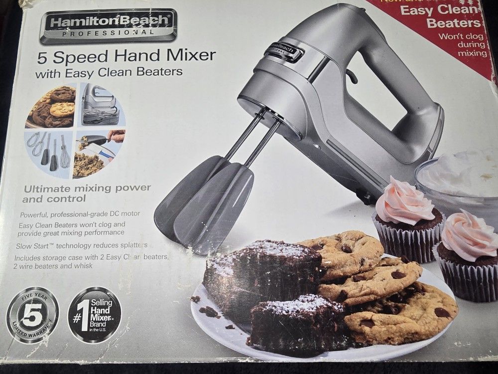 Hamilton Beach Professional 5 Speed Hand Mixer with Easy Clean Beaters