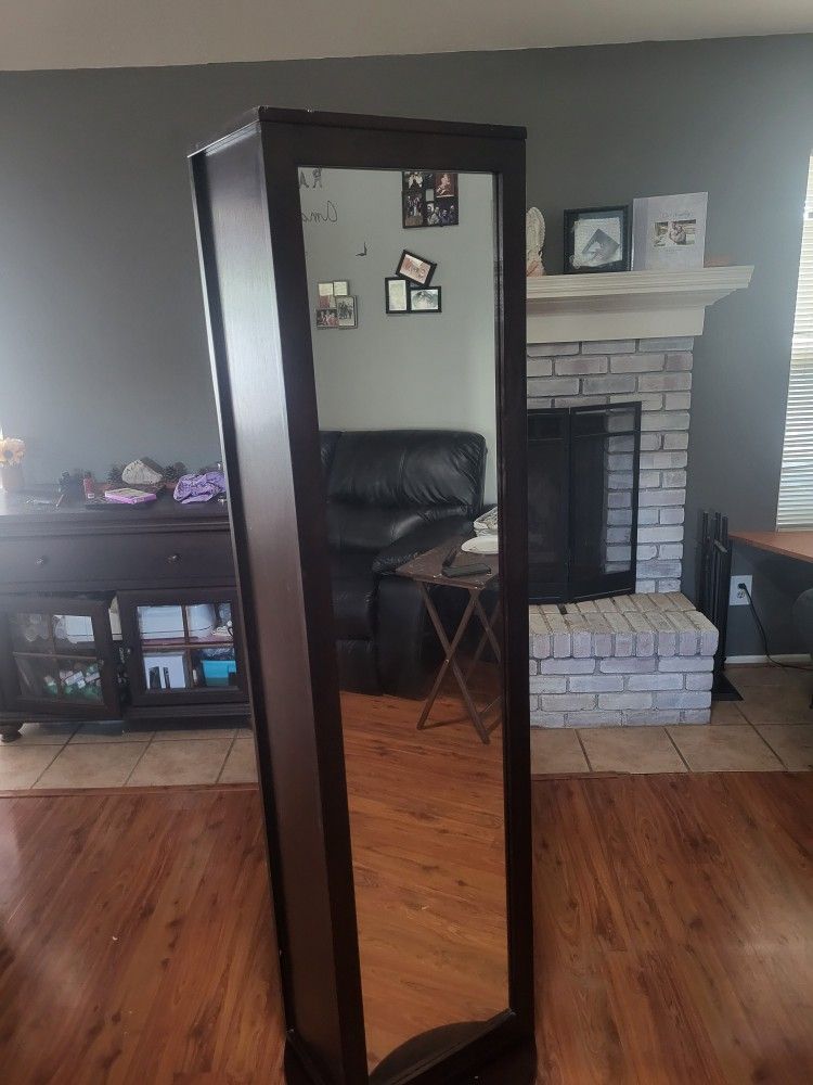 Rotating Vanity Bookshelf Mirror
