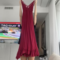 Free People Burgundy Dress