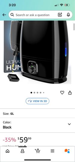 6L Humidifiers for Bedroom, Quiet 50HR Runtime Top Fill Supersized Cool Mist  Large Room Indoor, Whole House  Brand New  Still in box  Only pickup