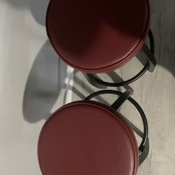2 Red Stools Like New