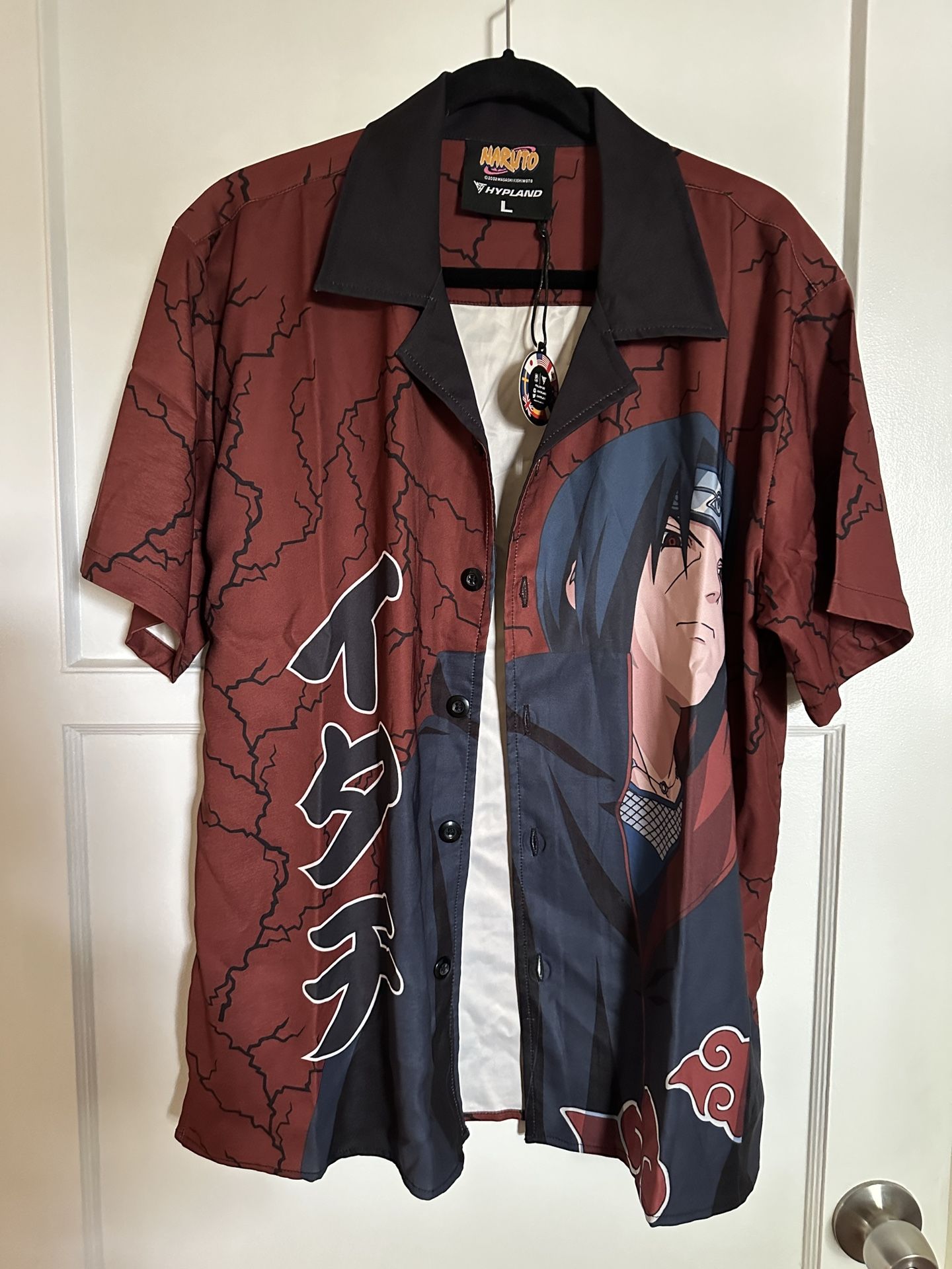 Hypland Anime Naruto Button Down Collared Shirt Large