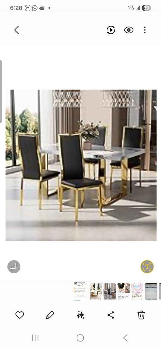 Chair For Table 4 And Black And Gold