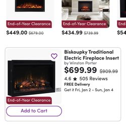 New | 🔥 Biskoupky Traditional Electric Fireplace Insert 🔥
