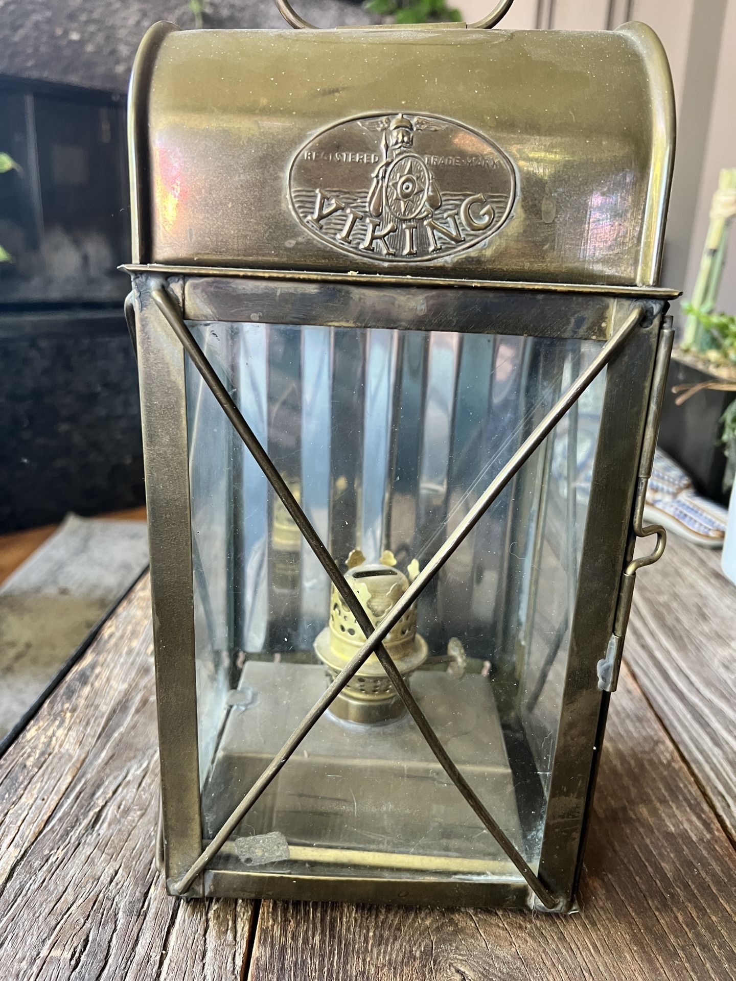 Vintage Viking Brass Oil Lantern