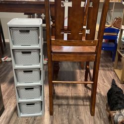 Rattan 5 basquets slim plastic storage