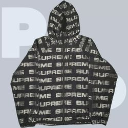 Supreme Logo Ripstop Hooded Track Jacket (Large)