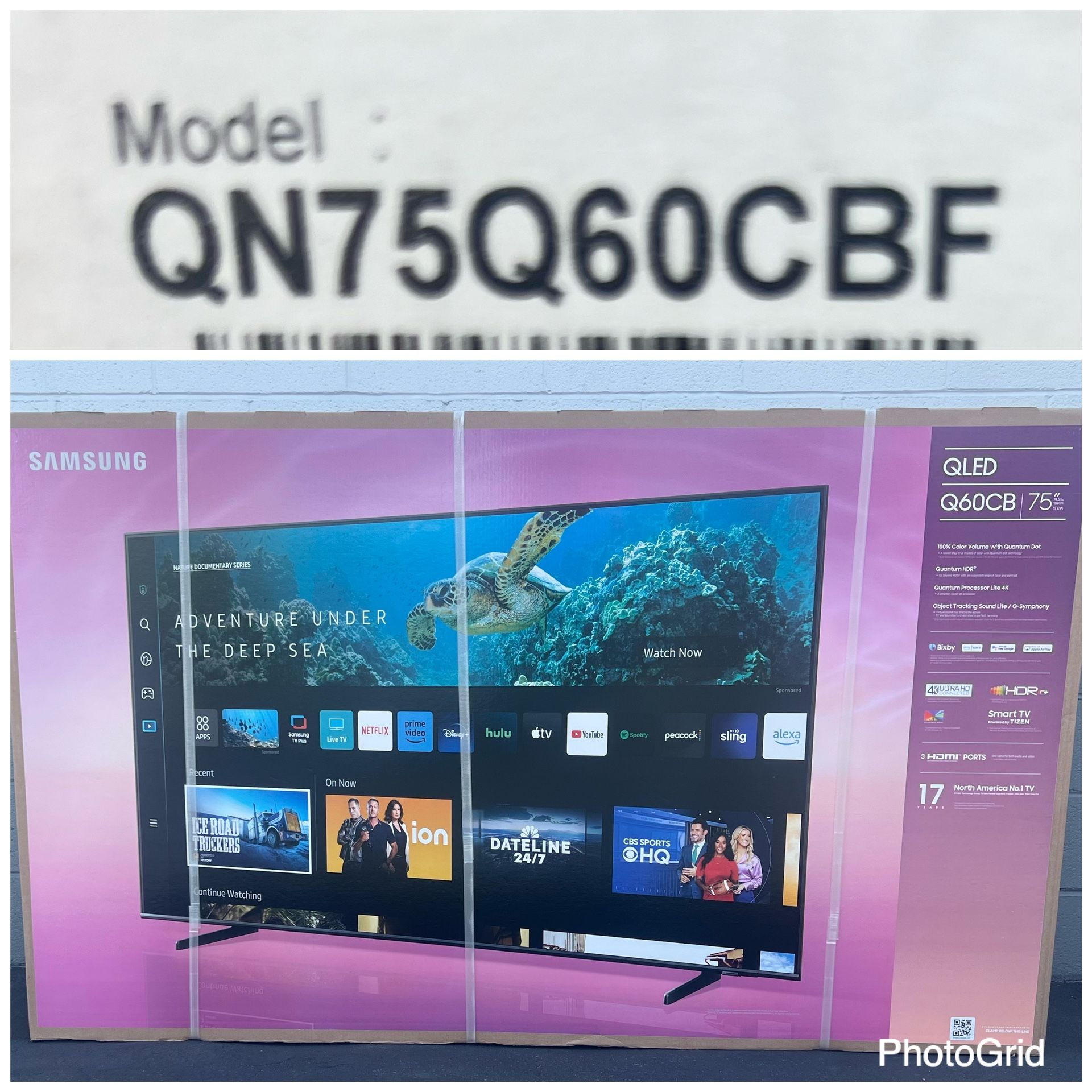 Brand New 75” Samsung 4K Smart QLED tv Model QN75Q60C (2023 Model) Free Local Delivery 1yr Warranty Retail $1399