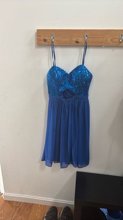 Blue Sequin Bodice Prom/Dance Dress