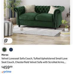 Velvet Loveseat Sofa Couch 