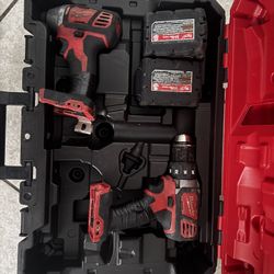 Milwaukee Drill And Impact Set W/ Two Battery’s